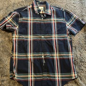 Blue short sleeved button down